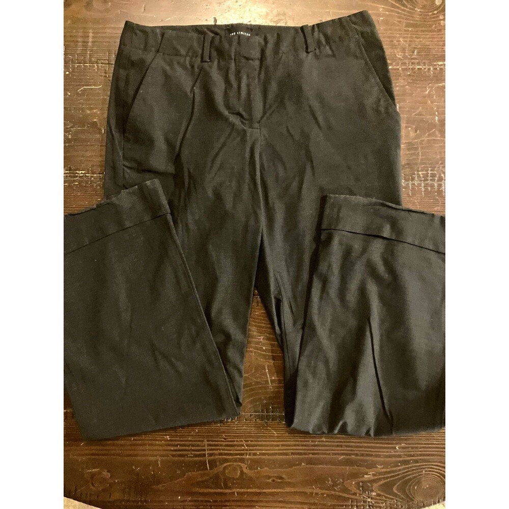 The Limited Women's Black Stretch Chino Pants Straight Leg Pockets Sz 6